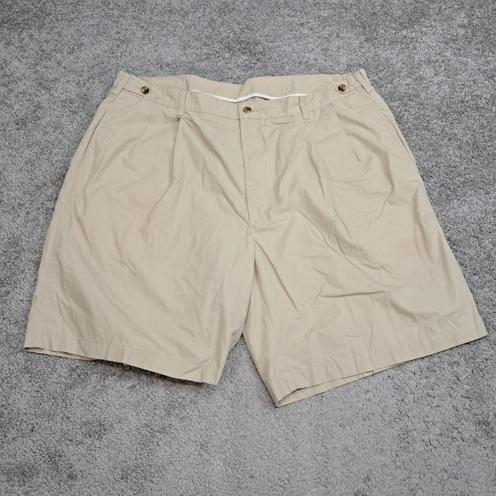 Nicklaus Golden Bear Mens Tan Pleated Golf Shorts Elastic Waist Khaki Size 37